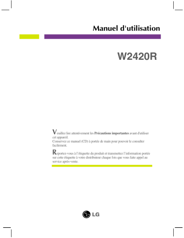 LG LG W2420R-BN Manuel du propriétaire | Fixfr