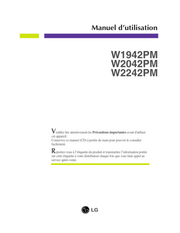 LG W2242PM-SF Manuel du propriétaire | Fixfr