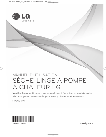 LG LG RP8050WH Manuel du propriétaire | Fixfr