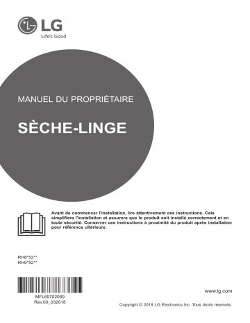 LG RH9052WH Manuel du propriétaire | Fixfr