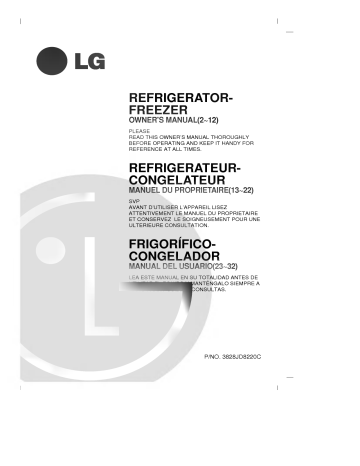 LG GR-T582GBX Manuel du propriétaire | Fixfr