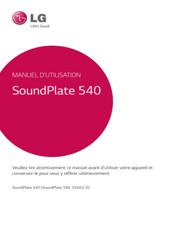 LG LAB540 | LG SOUNDPLATE540 Manuel du propriétaire | Fixfr