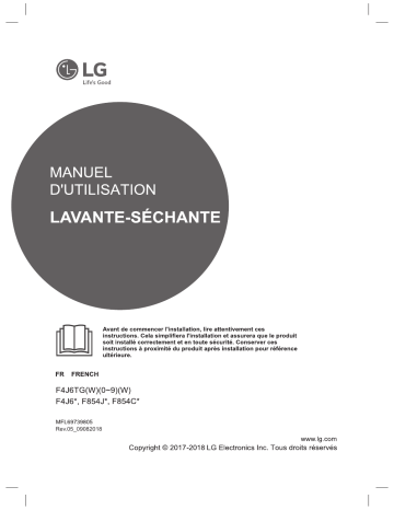 LG F854J61WRS | LG F854C40WR | F854J61WRS | LG F854C41WR Manuel du propriétaire | Fixfr