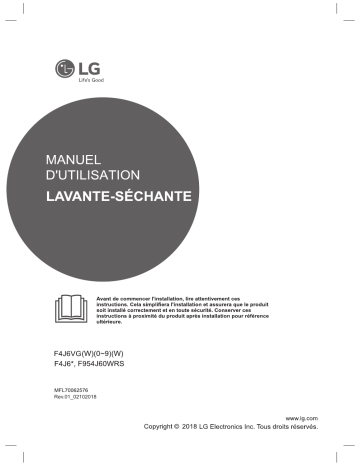 LG LG F954J60WRS Manuel du propriétaire | Fixfr