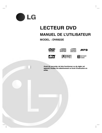 LG DV6922E Manuel du propriétaire | Fixfr