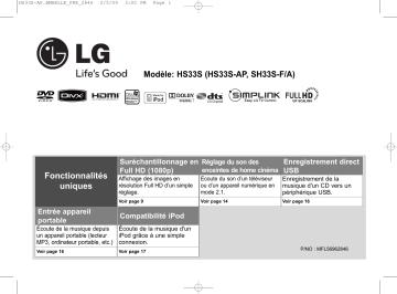 LG HS33S Manuel du propriétaire | Fixfr