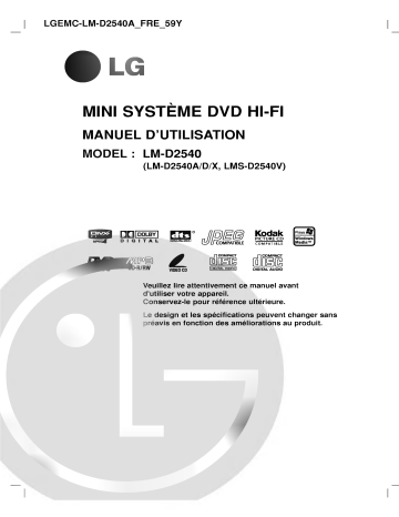 LG LM-D2540A Manuel du propriétaire | Fixfr