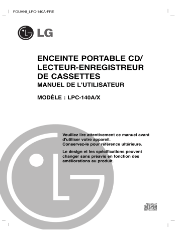 LG LPC-140A Manuel du propriétaire | Fixfr