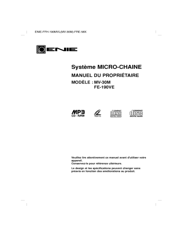 LG MV-30M Manuel du propriétaire | Fixfr