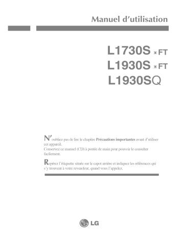 LG L1730SSFT Manuel du propriétaire | Fixfr