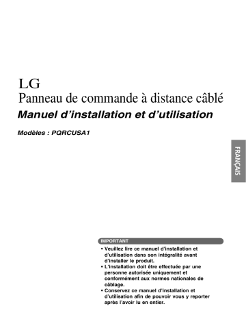 LG PQRCUSA1.ENCXLEU Manuel du propriétaire | Fixfr