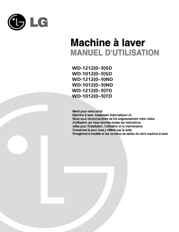 LG WD-10122TD Manuel du propriétaire | Fixfr