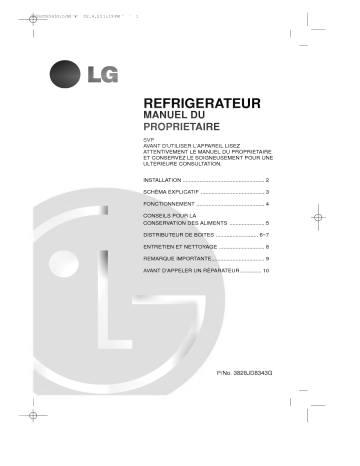 LG LG GR-051SUB Manuel du propriétaire | Fixfr