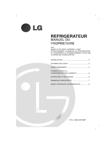 LG GR-051SF Manuel du propriétaire | Fixfr