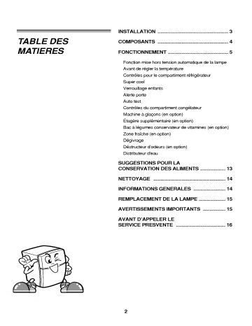 LG GR-652AVP Manuel du propriétaire | Fixfr