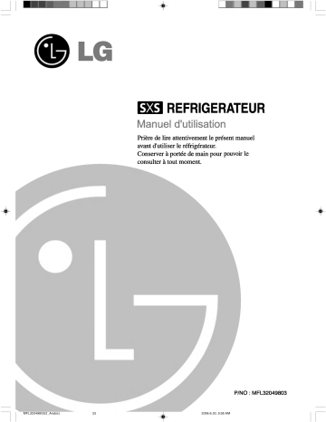 LG GR-G277STW Manuel du propriétaire | Fixfr