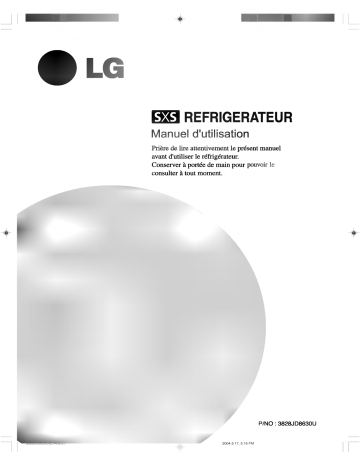 LG GR-P217BVJ Manuel du propriétaire | Fixfr