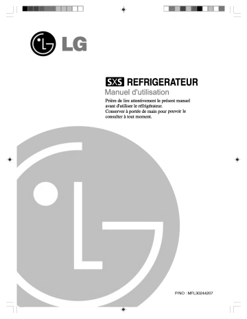 LG GR-P257KGG Manuel du propriétaire | Fixfr