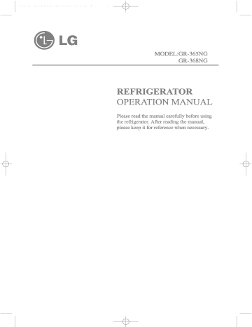 LG GR-368NG Manuel du propriétaire | Fixfr