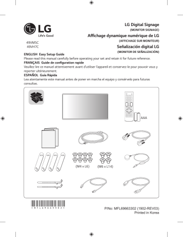 LG 49VM5C-A Manuel du propriétaire | Fixfr