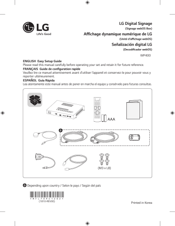 LG WP400 Manuel du propriétaire | Fixfr