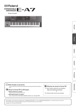 Roland E-A7 Expandable Arranger可擴充自動伴奏鍵盤 Manuel du propriétaire