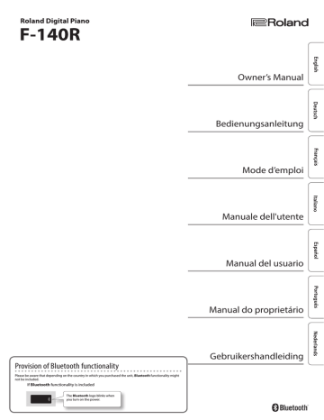 Roland F-140R Digital Piano Manuel du propriétaire | Fixfr