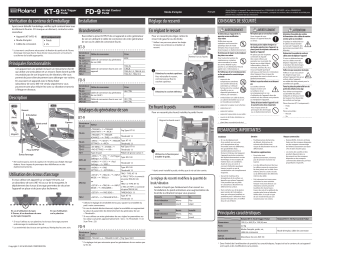 KT-9 | Roland FD-9 Contrôleur de charleston Manuel du propriétaire | Fixfr