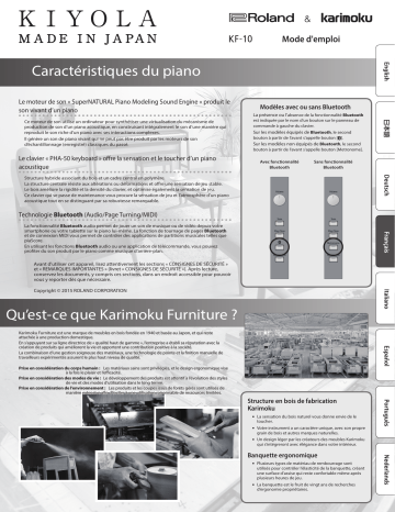 Roland Kiyola 日本製造系列KF-10 Manuel du propriétaire | Fixfr