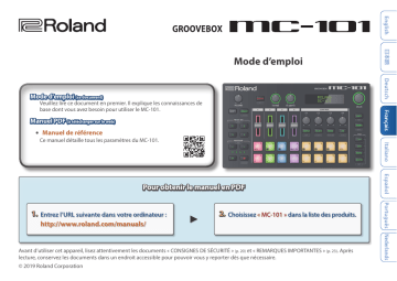 Roland MC-101 Groovebox Manuel du propriétaire | Fixfr