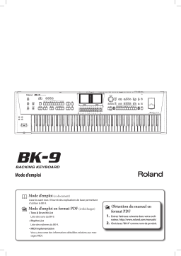 Roland BK-9 Clavier d accompagnement Manuel du propriétaire
