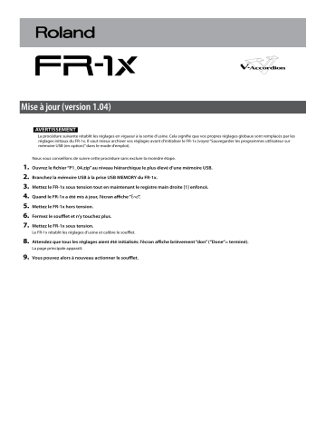 Roland FR-1xb V-Accordéon Manuel du propriétaire | Fixfr