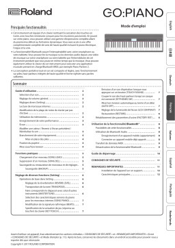 Roland GO:PIANO Digital Piano (GO-61P) Manuel du propriétaire