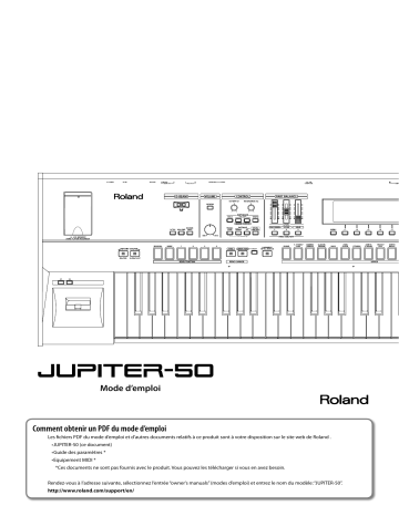 Roland JUPITER-50 Synthétiseur Manuel du propriétaire | Fixfr