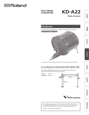 TD-50KVX | Roland KD-A22 Kick Drum Converter Manuel du propriétaire | Fixfr