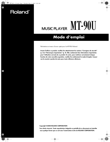 Roland MT-90U Lecteur Multimédia Manuel du propriétaire | Fixfr