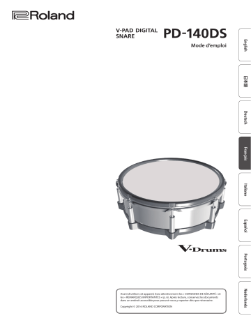 Roland PD-140DS V-Pad Manuel du propriétaire | Fixfr