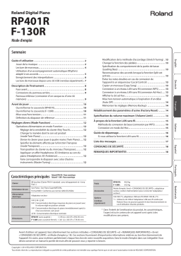 Roland RP-401R Piano numérique Manuel du propriétaire
