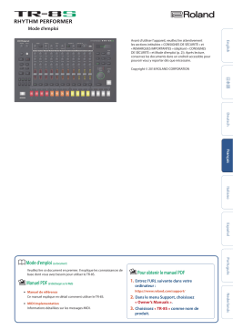 Roland TR-8S Rhythm Performer Manuel du propriétaire