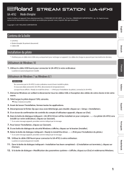 Roland UA-4FX2 STREAM STATION Manuel du propriétaire