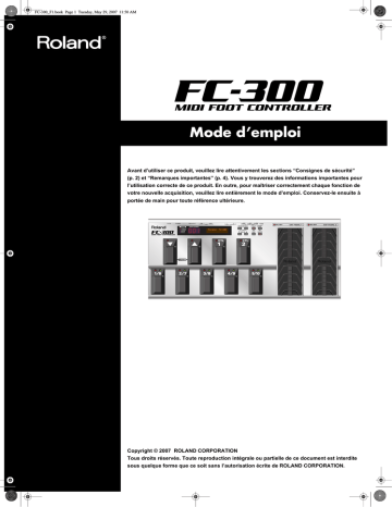 Roland FC-300 MIDI Pédalier de contrôle nouvelle génération Manuel du propriétaire | Fixfr