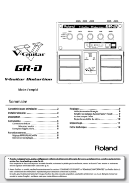 Roland GR-D V-Guitar Distortion Manuel du propriétaire