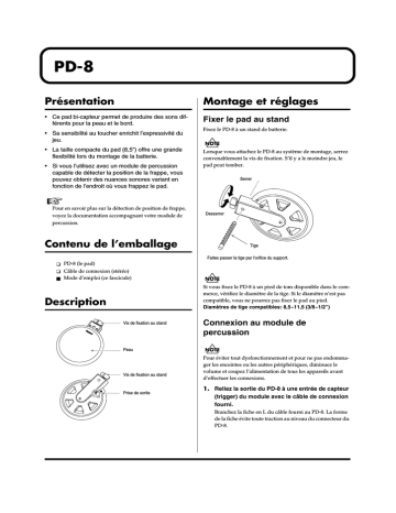 Roland PD-8 Pad double capteur Manuel du propriétaire | Fixfr