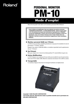 Roland PM-10 Moniteur V-Drums personnel Manuel du propriétaire