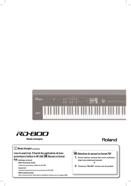 Roland RD-800 Piano de scène Manuel du propriétaire