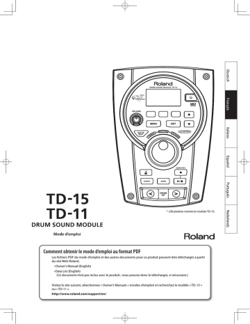 Roland TD-11K Série V-Compact Manuel du propriétaire | Fixfr