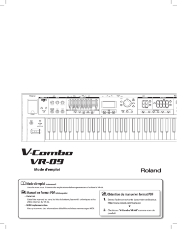 Roland V-Combo VR-09 Clavier de scène Manuel du propriétaire | Fixfr