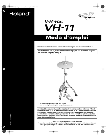 Roland VH-11 V-Hi-Hat Manuel du propriétaire | Fixfr