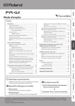 Roland FR-4xb V-Accordion Manuel du propriétaire