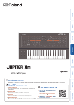 Roland JUPITER-Xm Synthétiseur Manuel du propriétaire